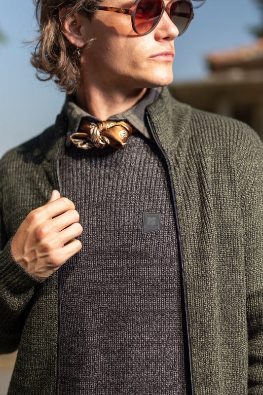 Πλεκτή Ζακέτα Rebase | Λαδί